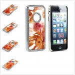 Wholesale iPhone 5 5S  Fusion Diamond Chrome Case (Orange MIX)